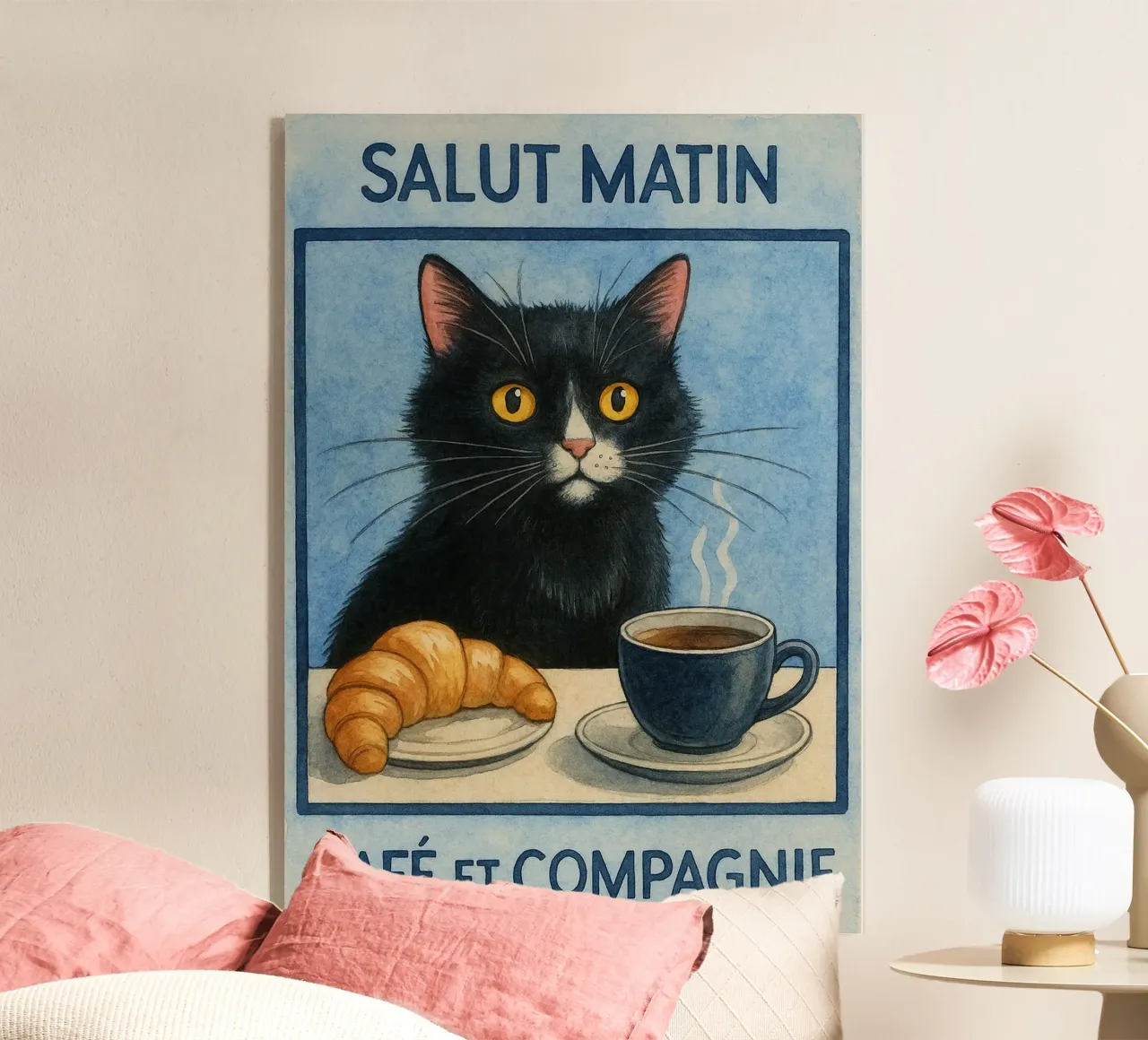caffè mattutino e gatto in compagnia plexiglass da hexis