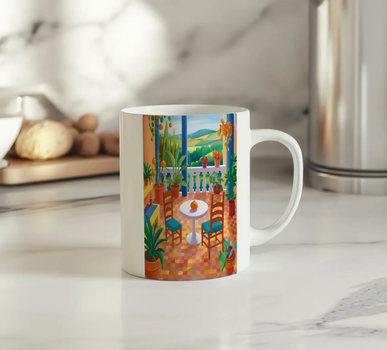 Camera da giardino inondata di sole tazza in ceramica da Lyra Glaze