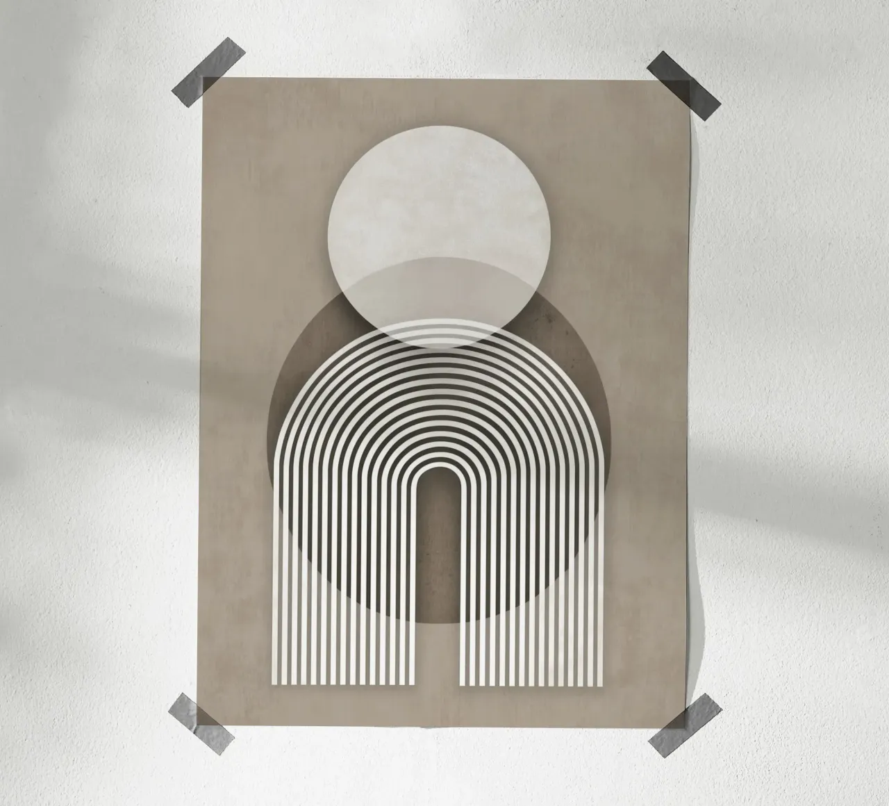 Geometria moderna e vintage poster con telaio in legno da Carinaprint