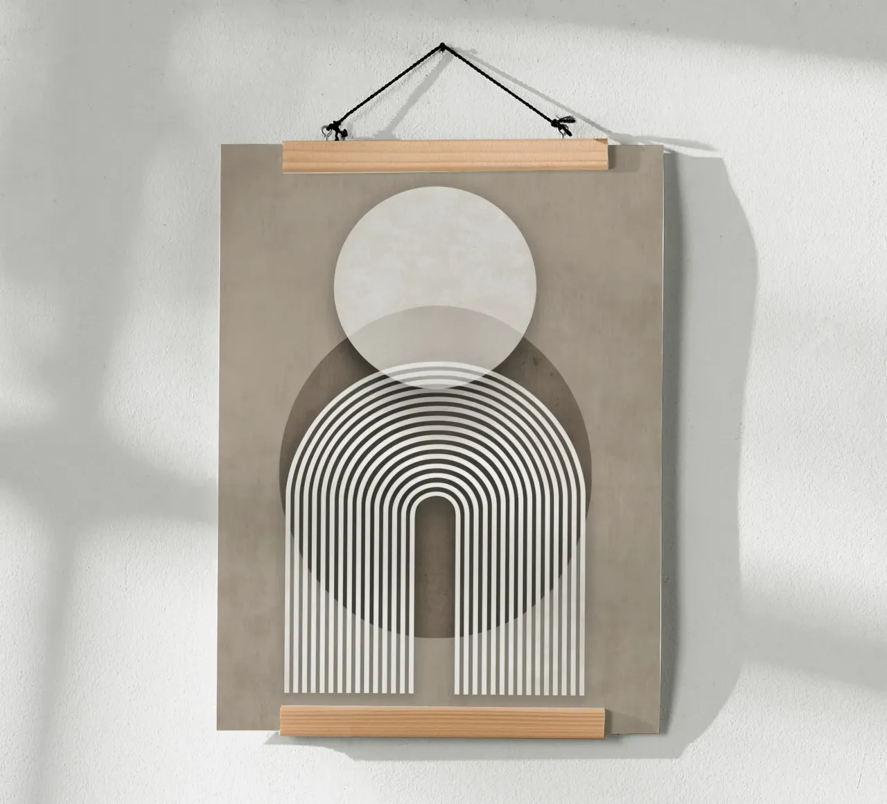 Geometria moderna e vintage poster con telaio in legno da Carinaprint
