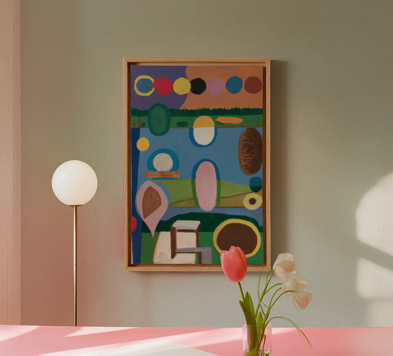 Deconstructed Banquet Table canvas with Floater frame by Autumn Season