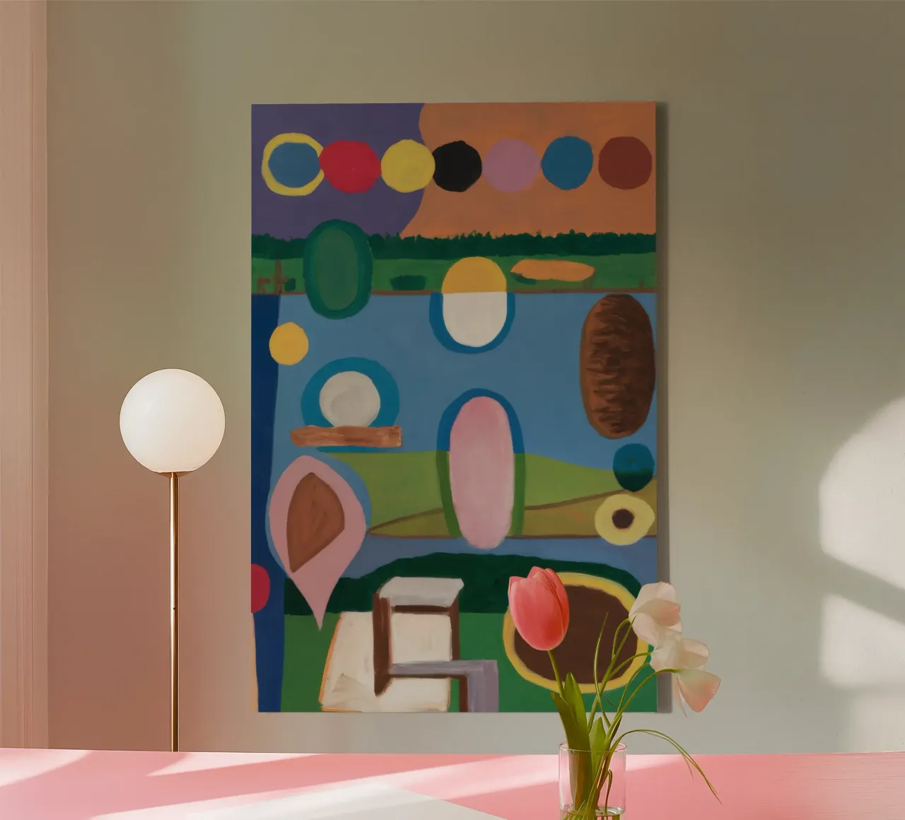 Deconstructed Banquet Table canvas with Floater frame by Autumn Season