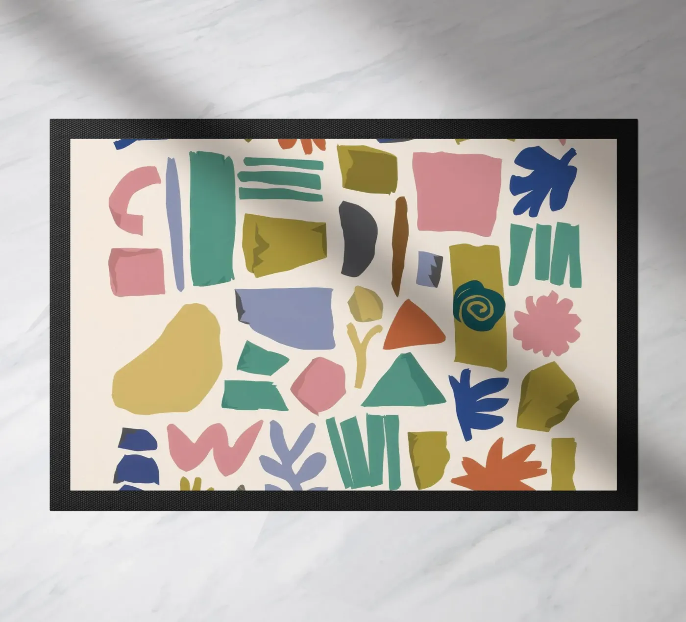 Terrazzo Shape Scatter zerbino da Snow Mist