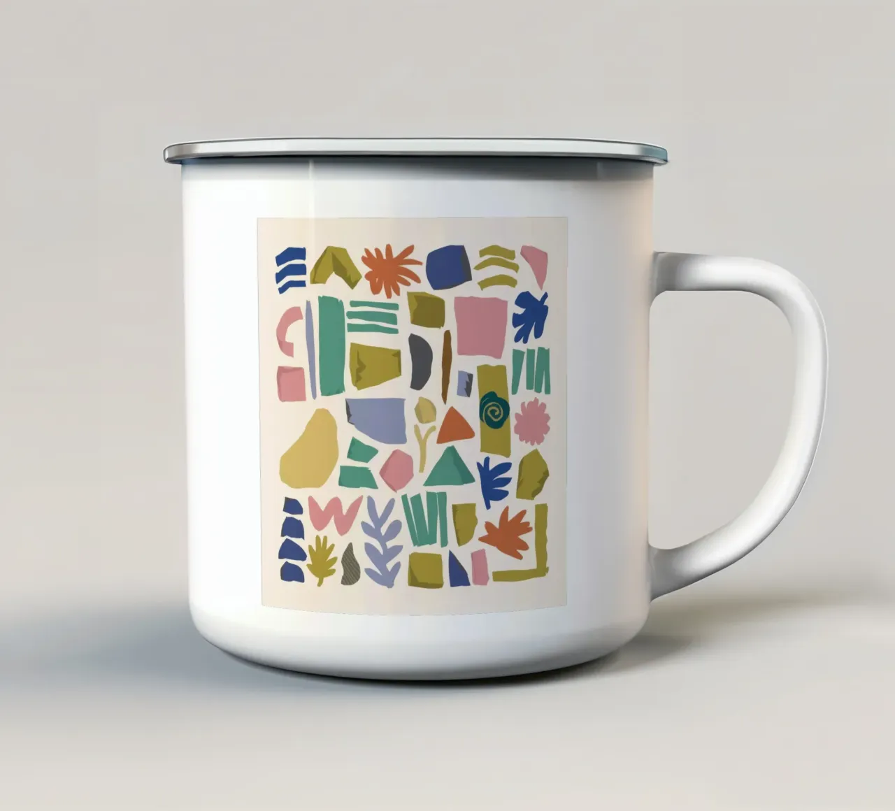 Terrazzo Shape Scatter tazza in smalto da Snow Mist