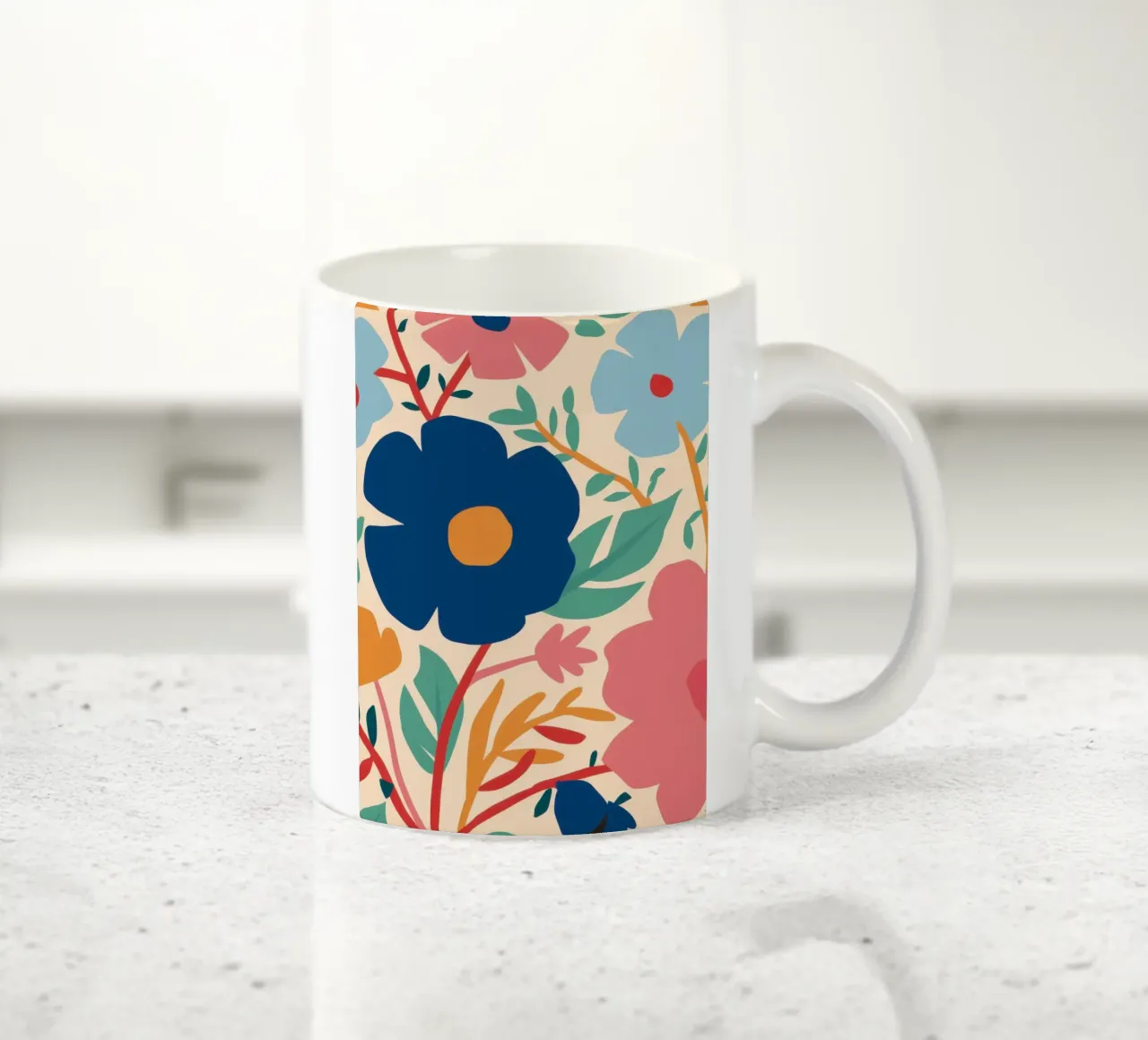 Fiore blu semplice tazza in ceramica da Lyra Glaze