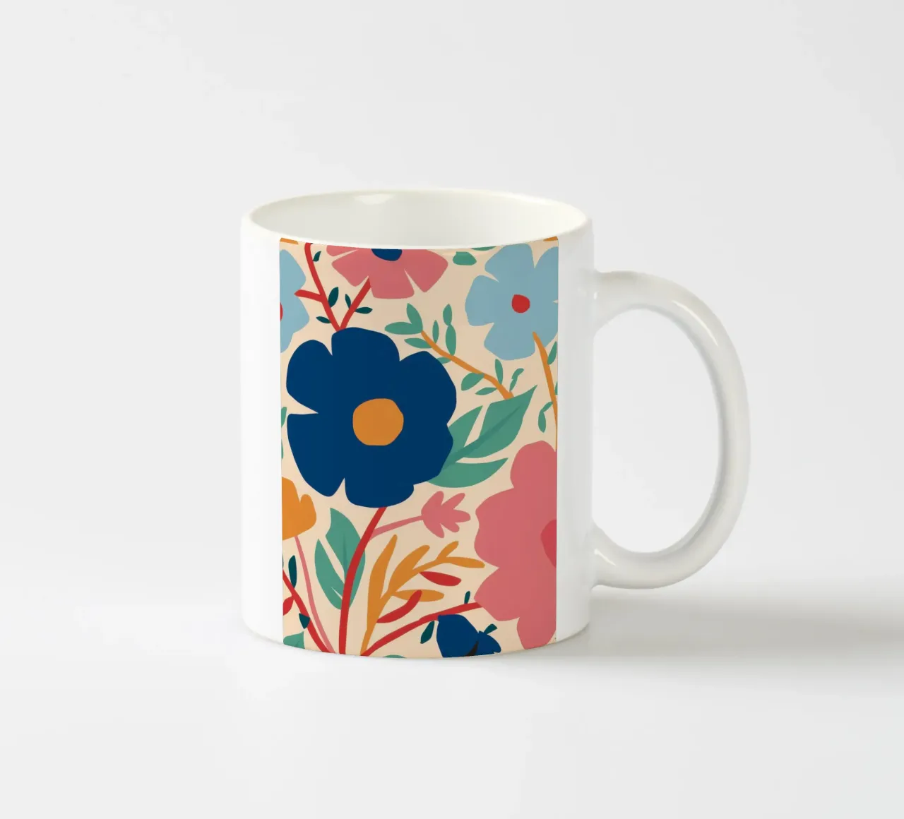 Fiore blu semplice tazza in ceramica da Lyra Glaze