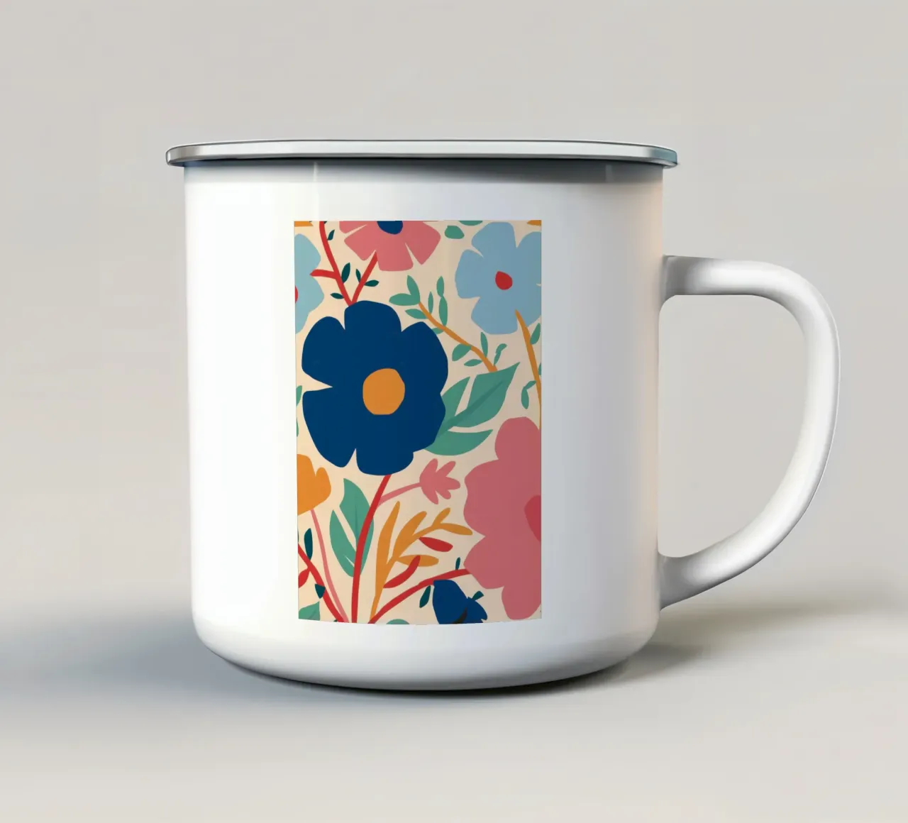 Fiore blu semplice tazza in smalto da Lyra Glaze