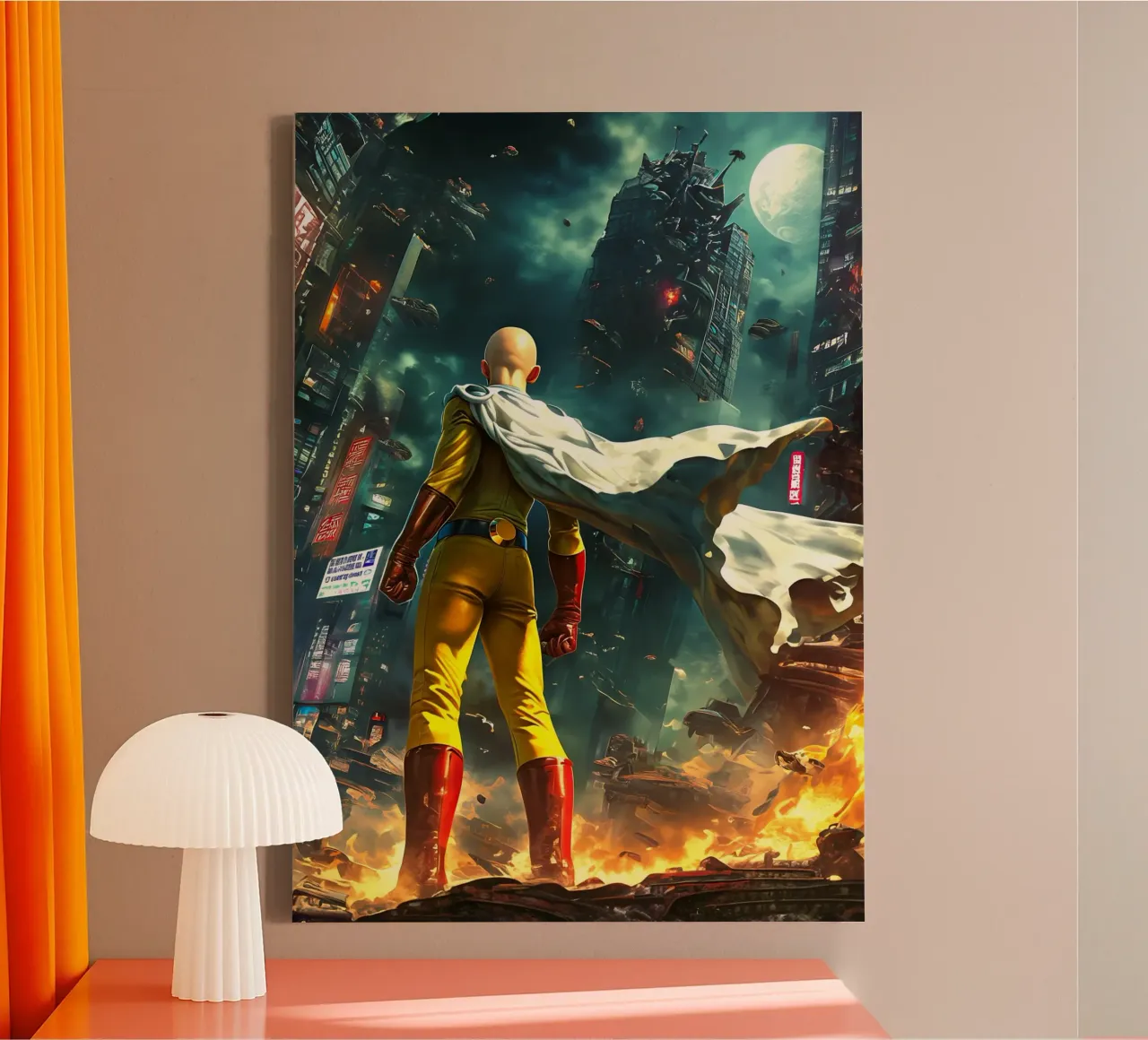 Saitama One Punch Man tela con Cornice a cassetta da Stellar Creative