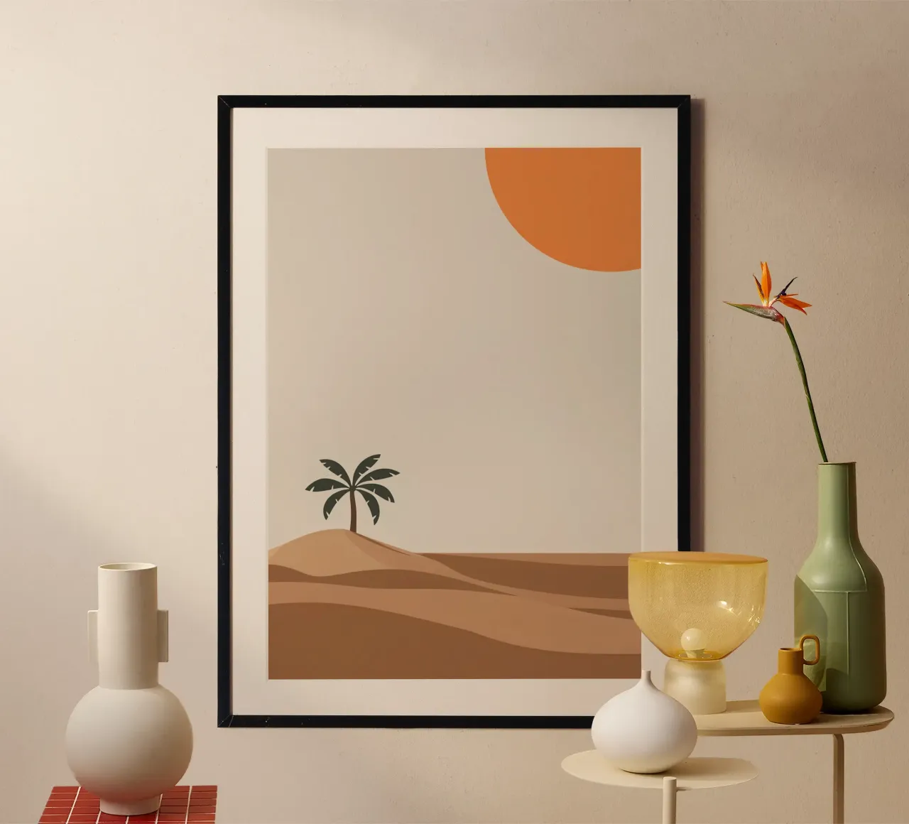 Serenità solitaria del deserto poster con telaio in alluminio da Autumn Season
