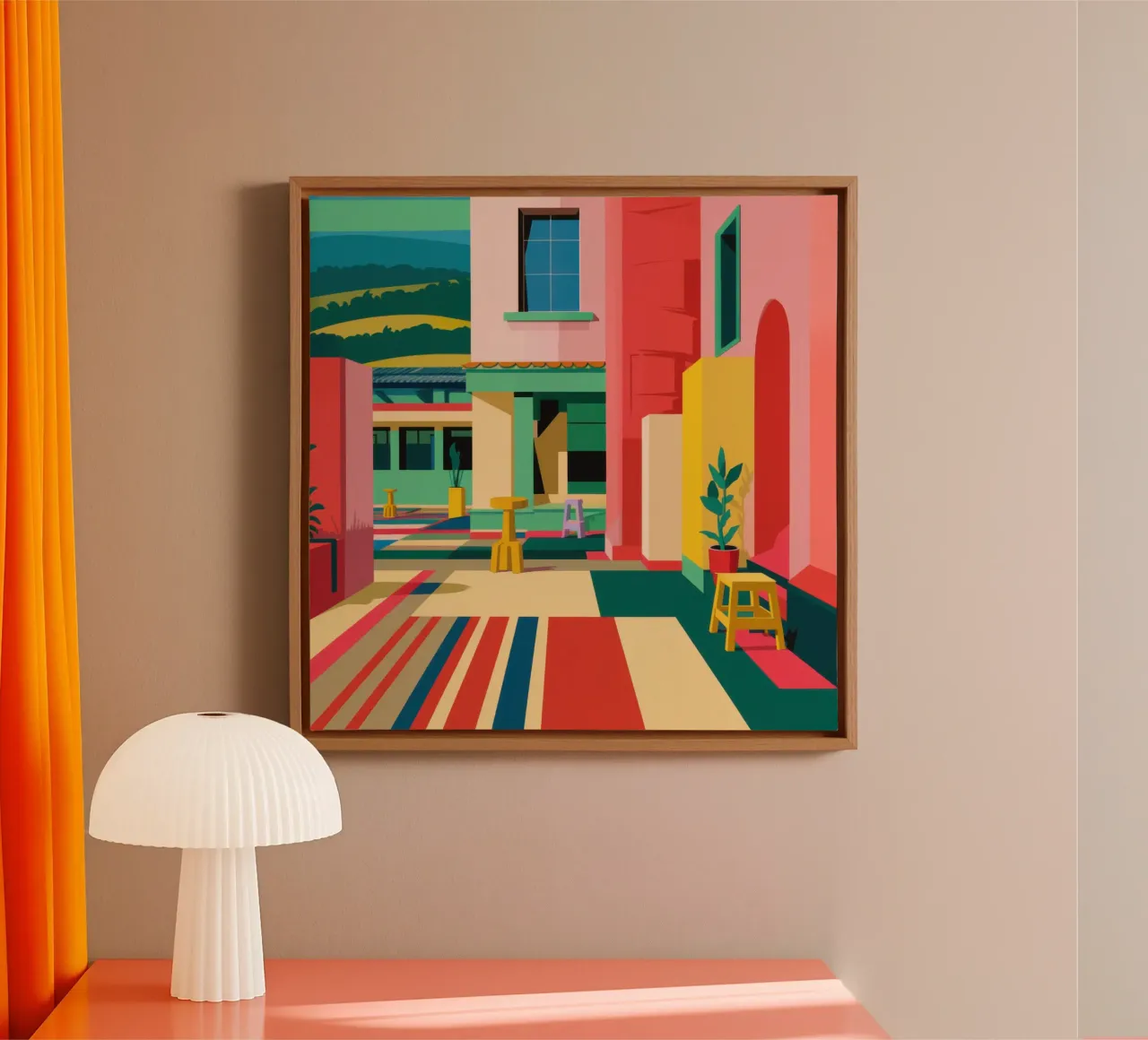 Passaggio in cortile vivace tela con Cornice a cassetta da Lyra Glaze