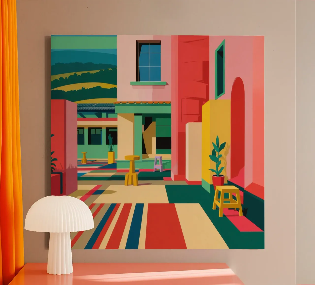 Passaggio in cortile vivace tela con Cornice a cassetta da Lyra Glaze