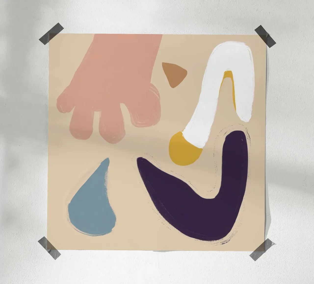 Zachte abstracte toets poster met houten frame van Autumn Season