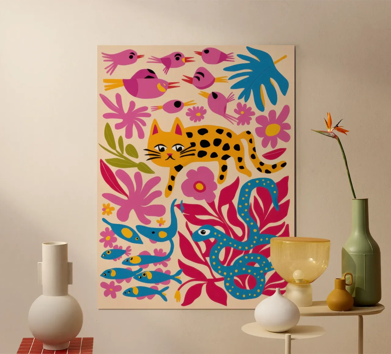 Salotto Leopardo Cromatico poster da Bara Suara