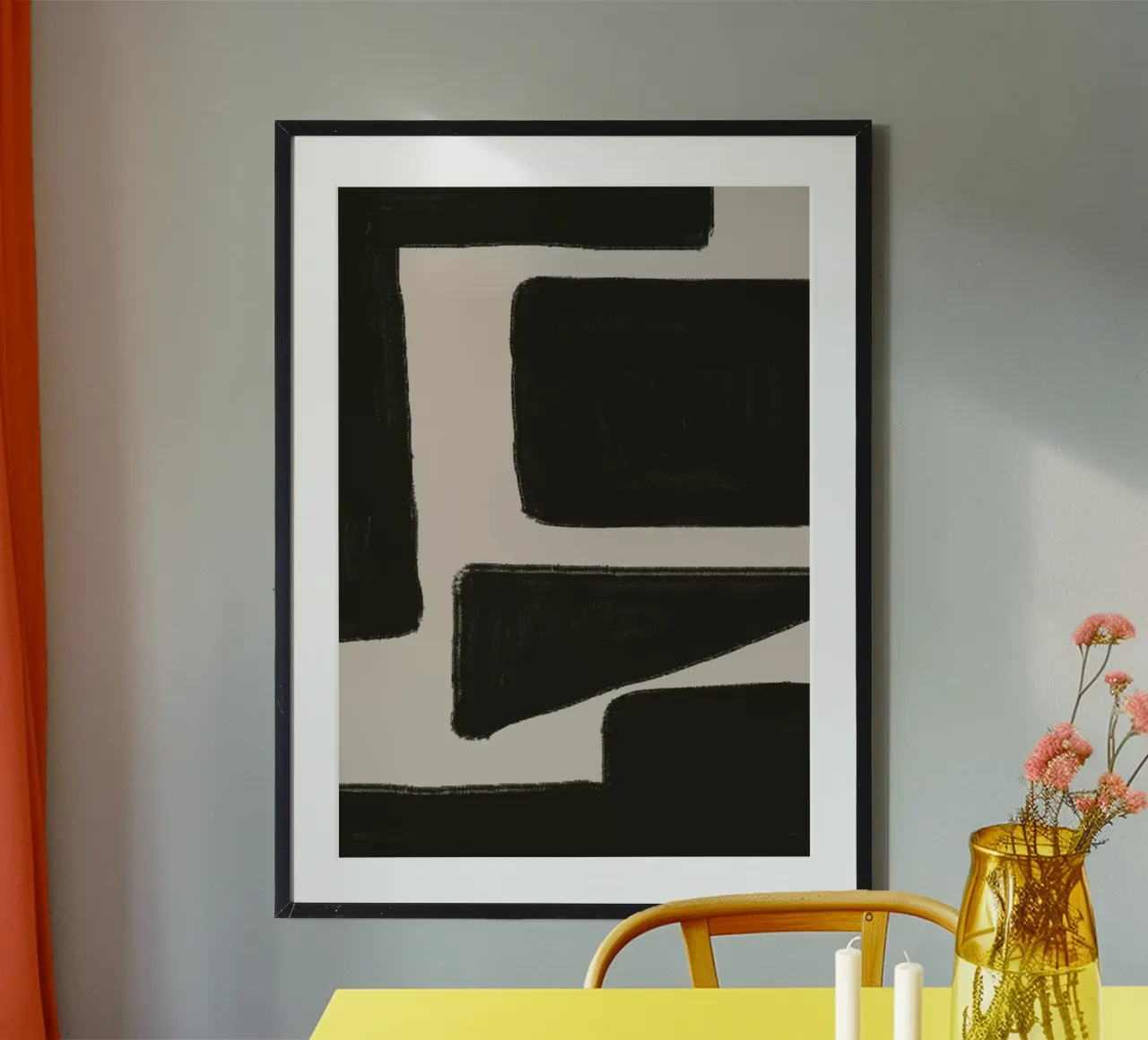 Astratto moderno di metà secolo poster con telaio in plastica da The Miuus Studio