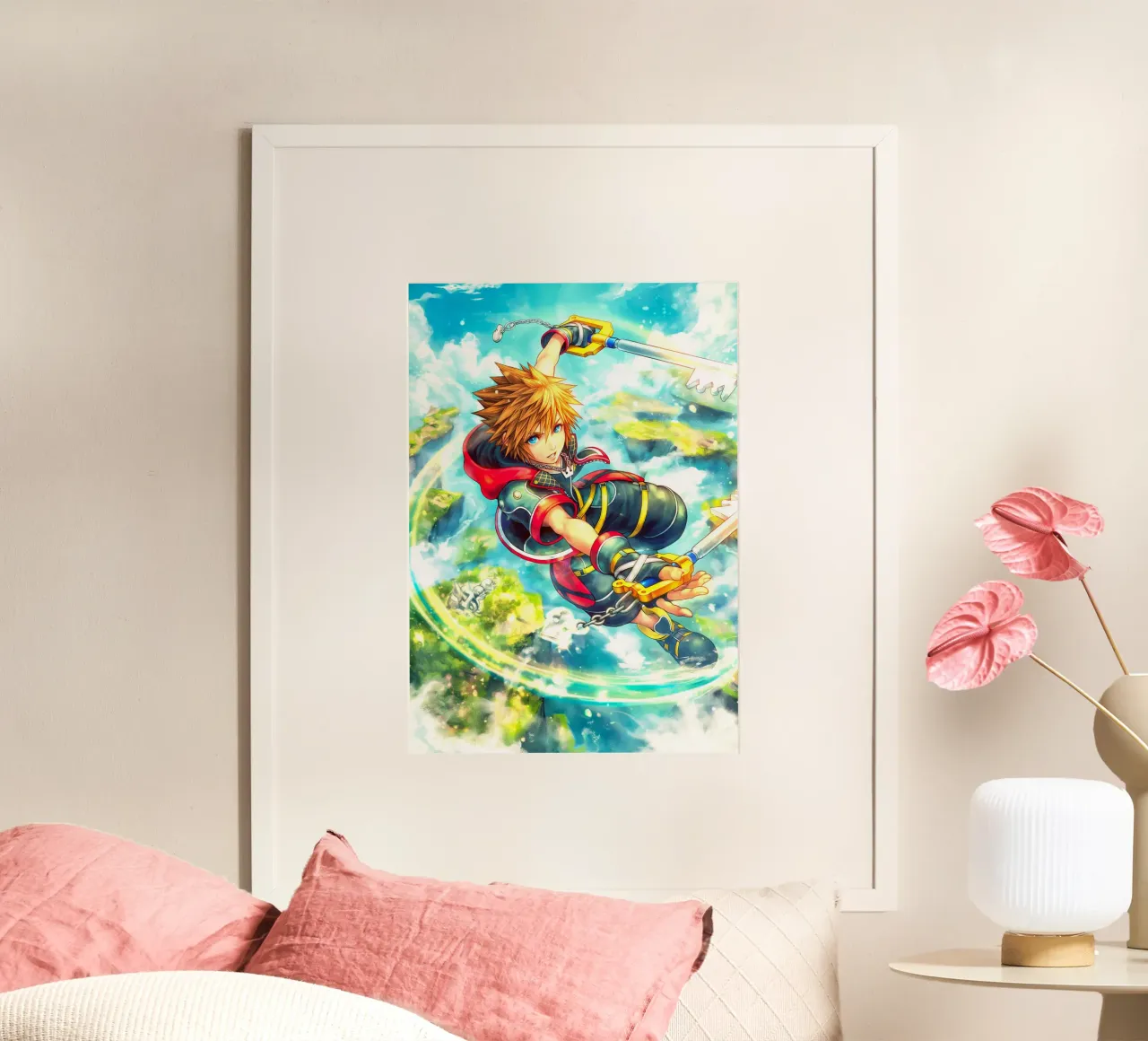 Sora Kingdom Hearts poster con telaio in alluminio da Stellar Creative