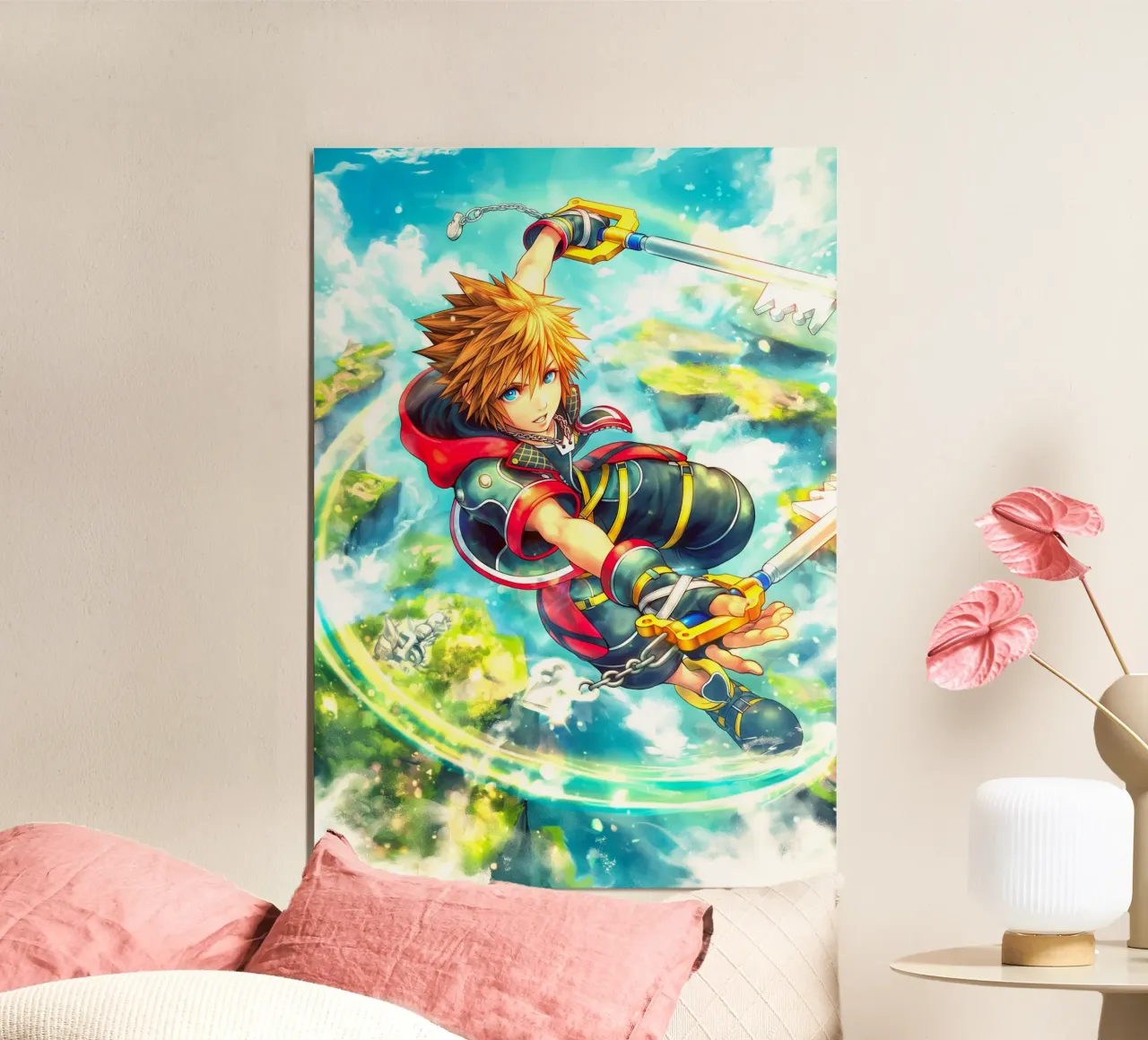 Sora Kingdom Hearts poster con telaio in alluminio da Stellar Creative