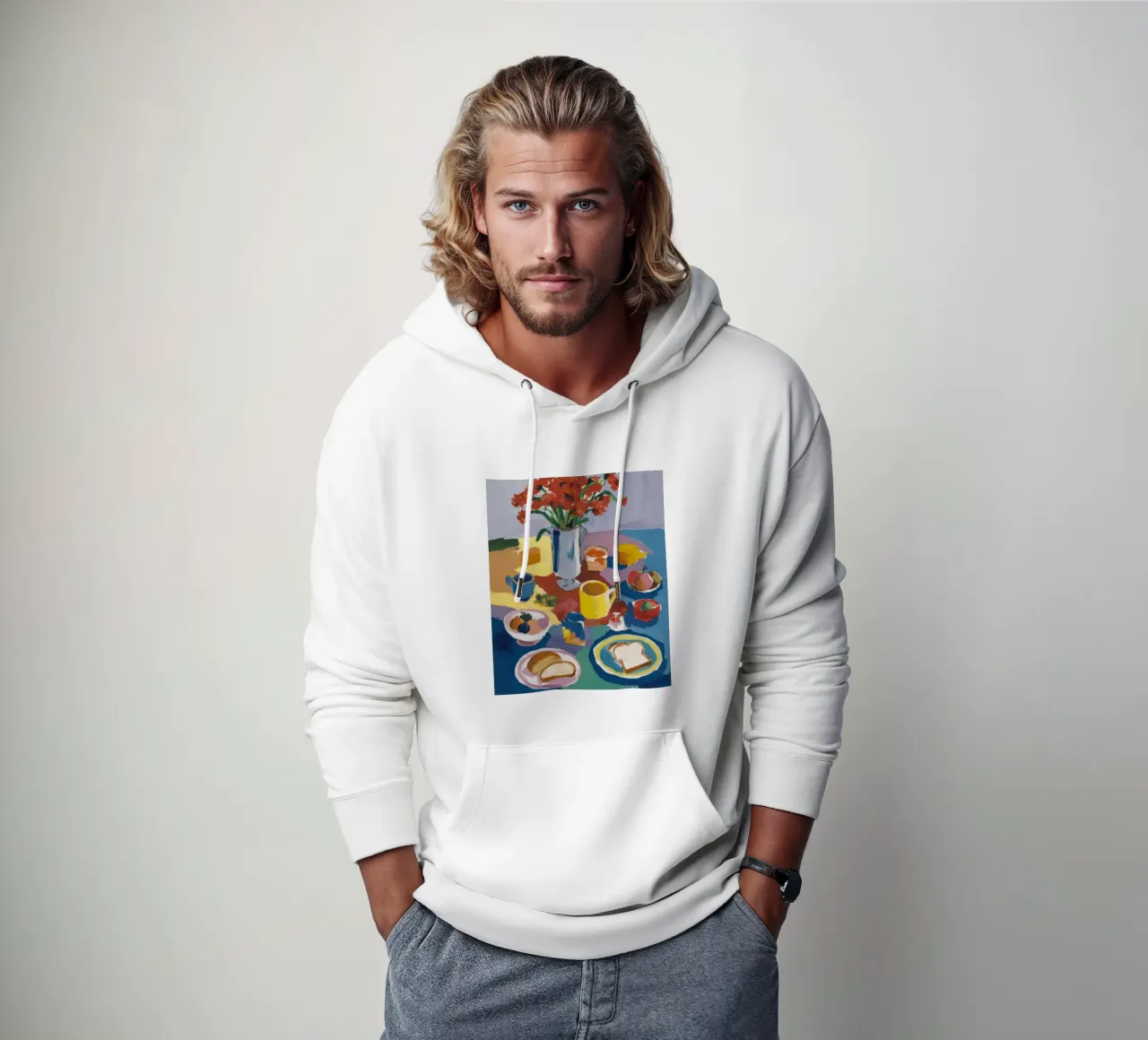 Colazione diffusa in riva al mare felpa con cappuccio da Snow Mist