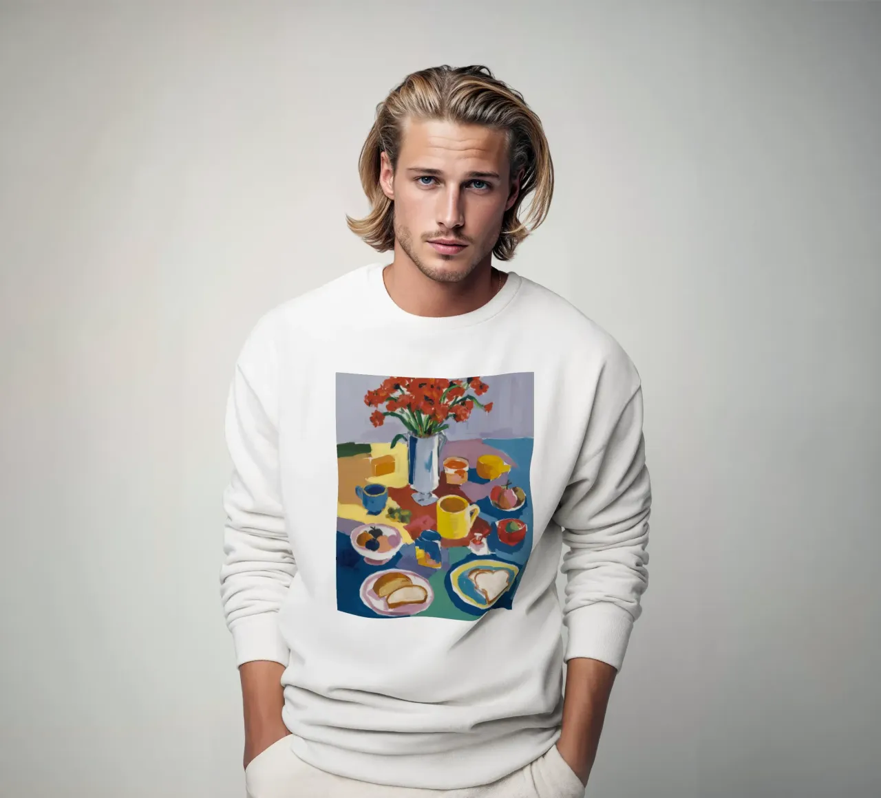 Seaside Breakfast Spread sweatshirt by Snow Mist