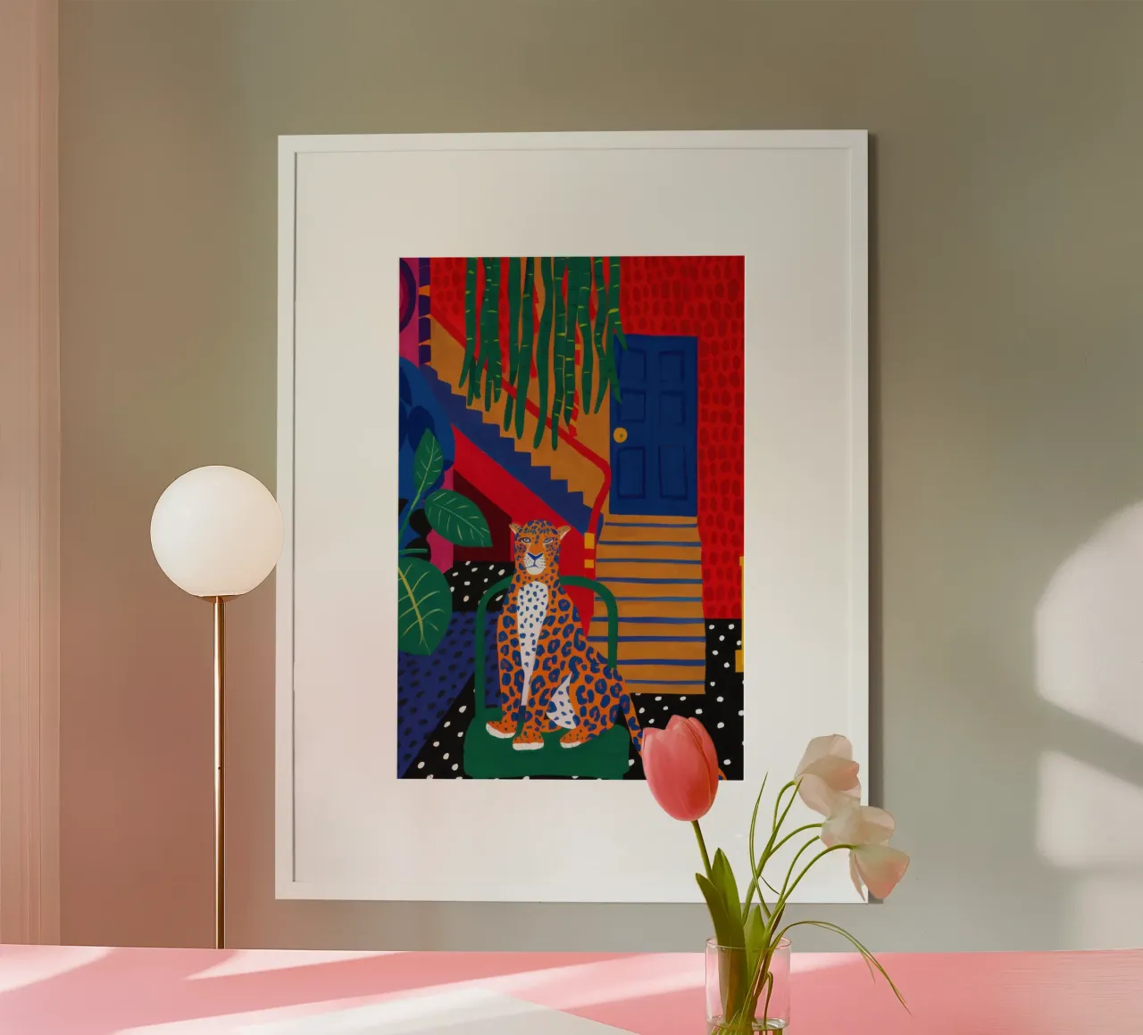 Animale dello spirito della scala poster con telaio in plastica da Bara Suara