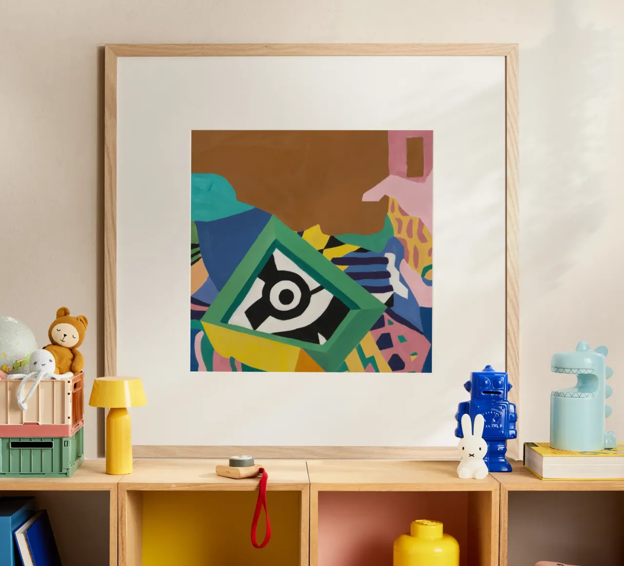 Composizione del caos geometrico poster con telaio in plastica da Astra Mist