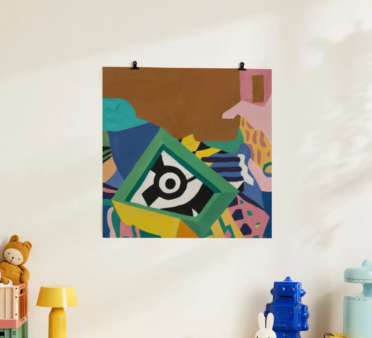 Composizione del caos geometrico poster con telaio in plastica da Astra Mist