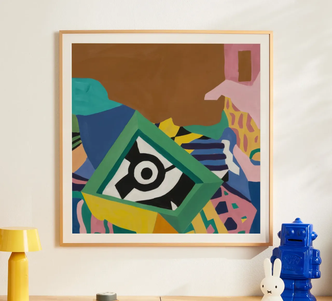 Composizione del caos geometrico poster con telaio in plastica da Astra Mist