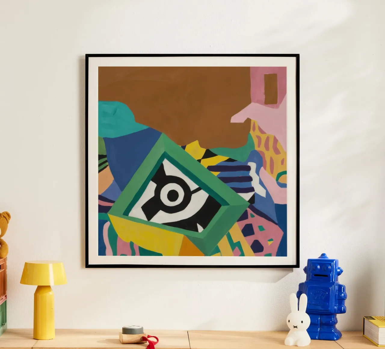 Composizione del caos geometrico poster con telaio in plastica da Astra Mist