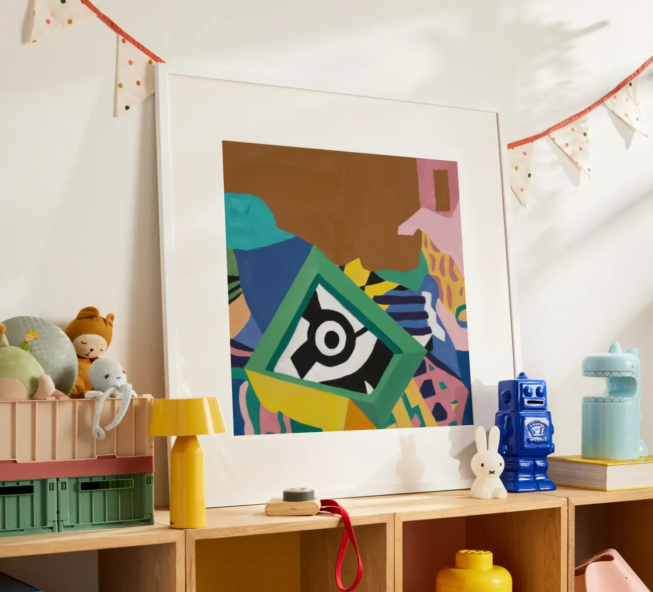 Composizione del caos geometrico poster con telaio in plastica da Astra Mist