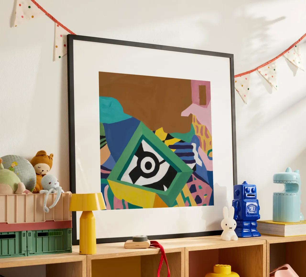 Composizione del caos geometrico poster con telaio in plastica da Astra Mist