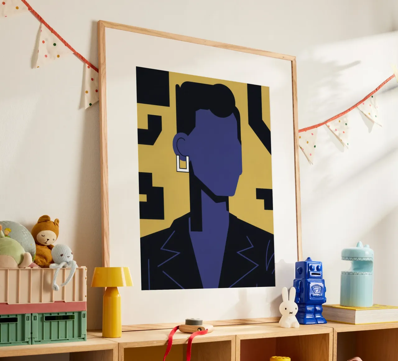 Fiducia Indaco Cool poster con telaio in alluminio da Bara Suara