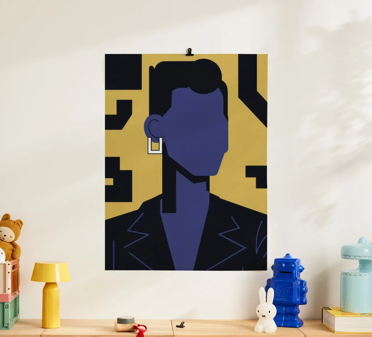 Fiducia Indaco Cool poster con telaio in alluminio da Bara Suara