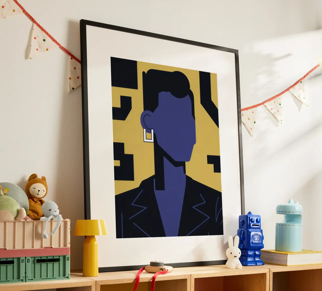 Fiducia Indaco Cool poster con telaio in alluminio da Bara Suara