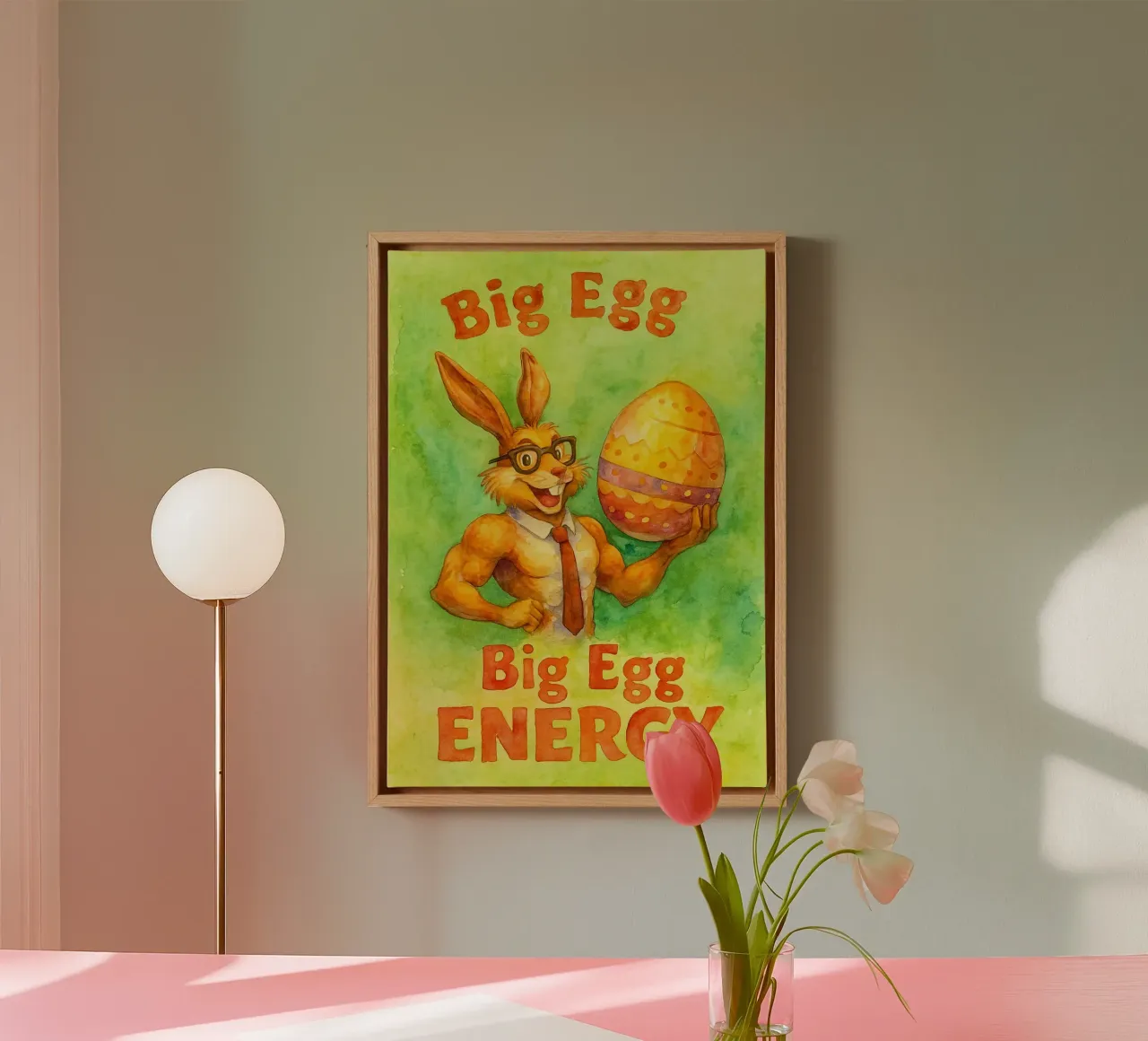 groot ei energie grappig konijn canvas met Baklijst van limous