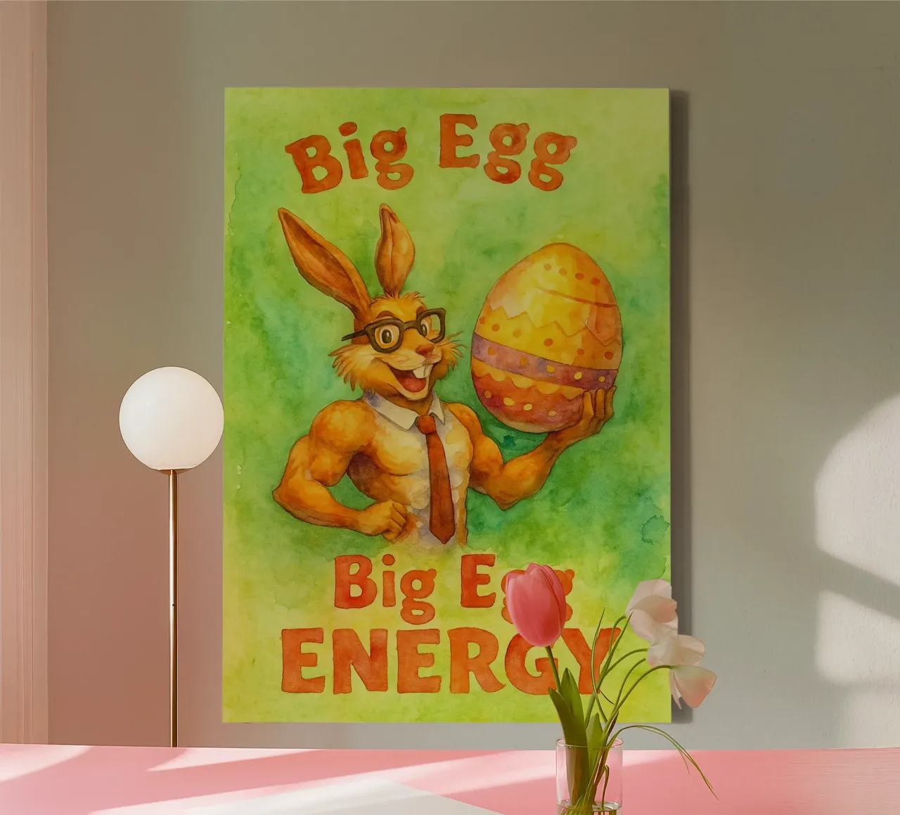 groot ei energie grappig konijn canvas met Baklijst van limous