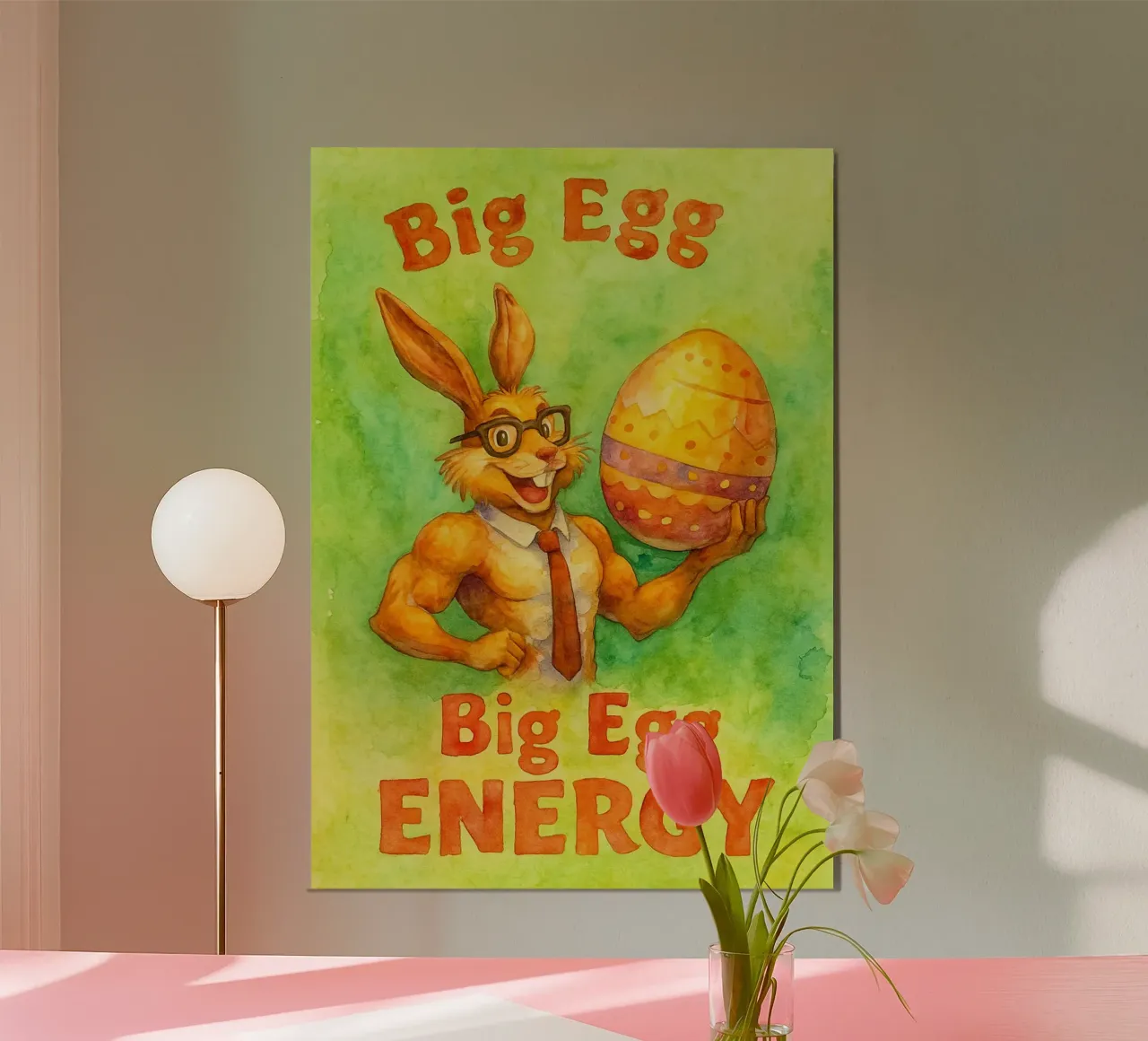 grande uovo energia divertente coniglio poster da limous