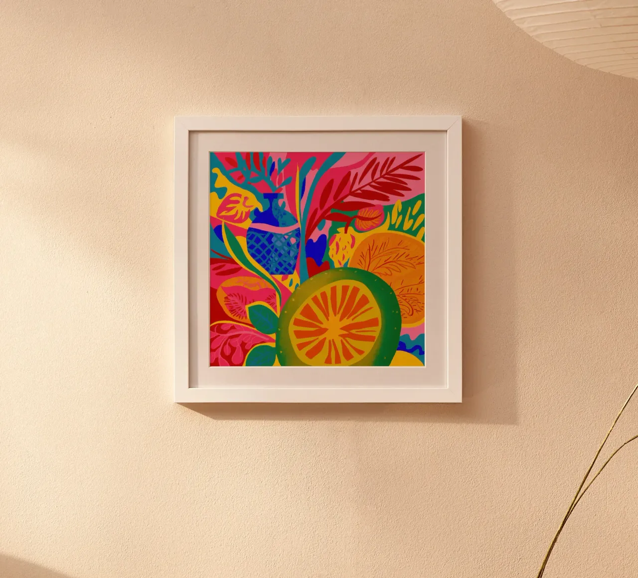 Sogno di febbre tropicale poster con telaio in legno da Astra Mist