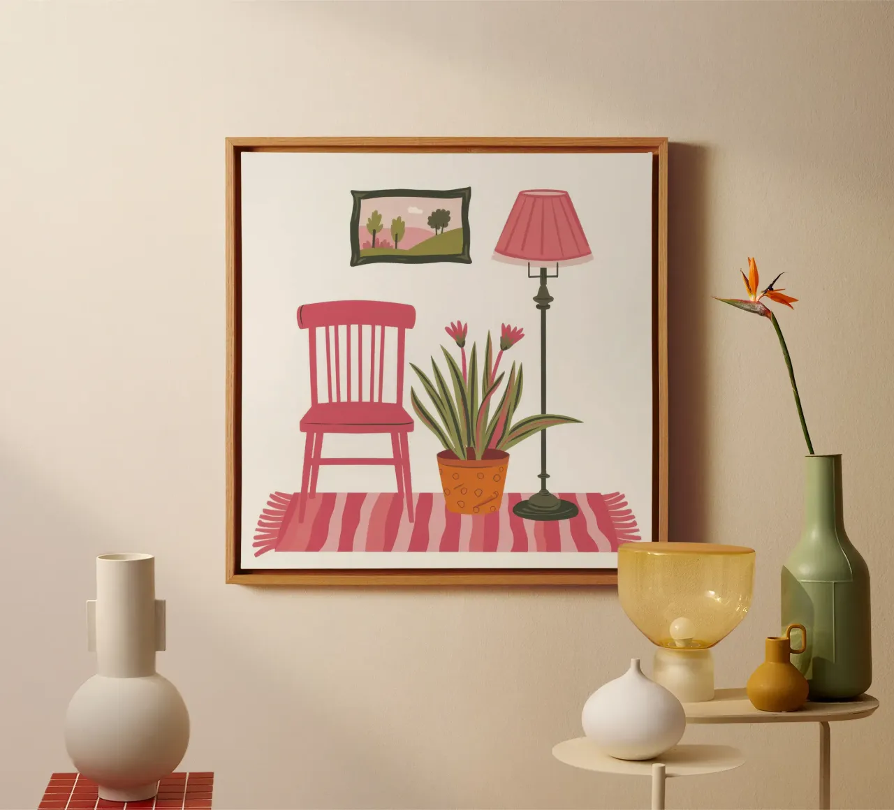 Rustige hoek Rust canvas met Baklijst van Autumn Season