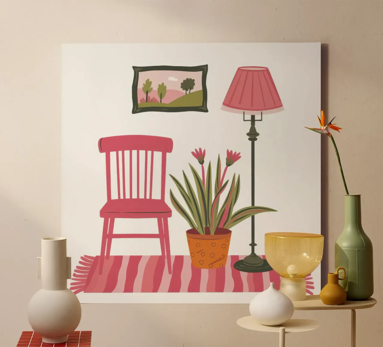 Rustige hoek Rust canvas met Baklijst van Autumn Season