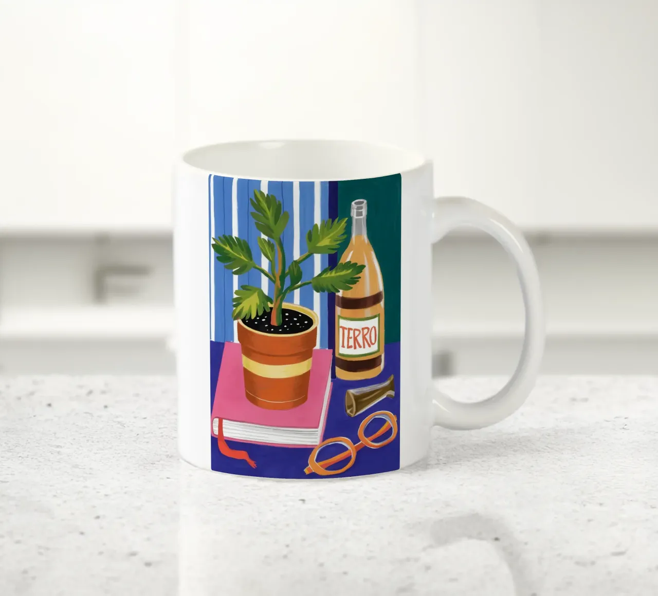 Scaffale per piante in vaso tazza in ceramica da Snow Mist