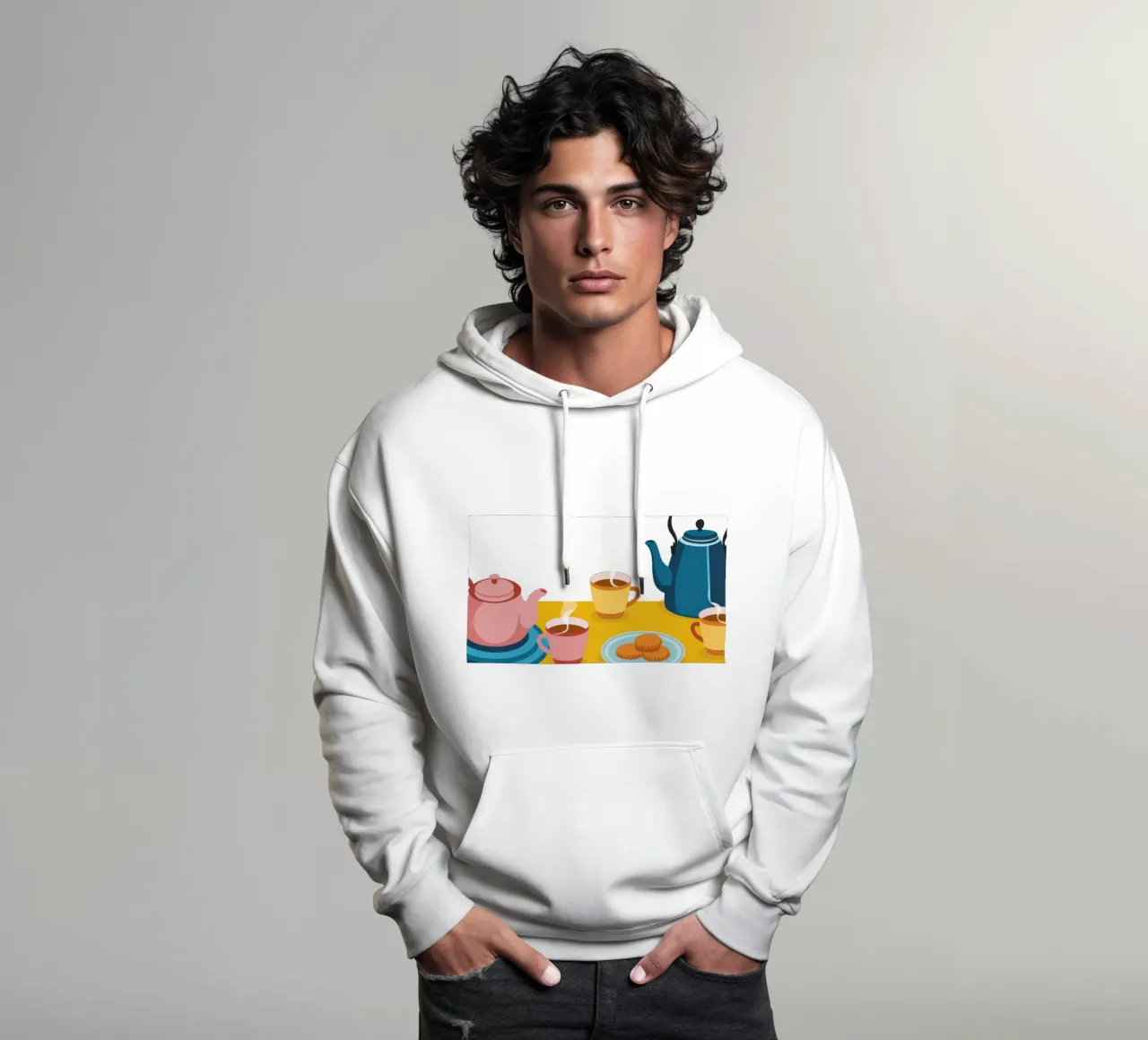 L'ora del tè minimalista felpa con cappuccio da Snow Mist