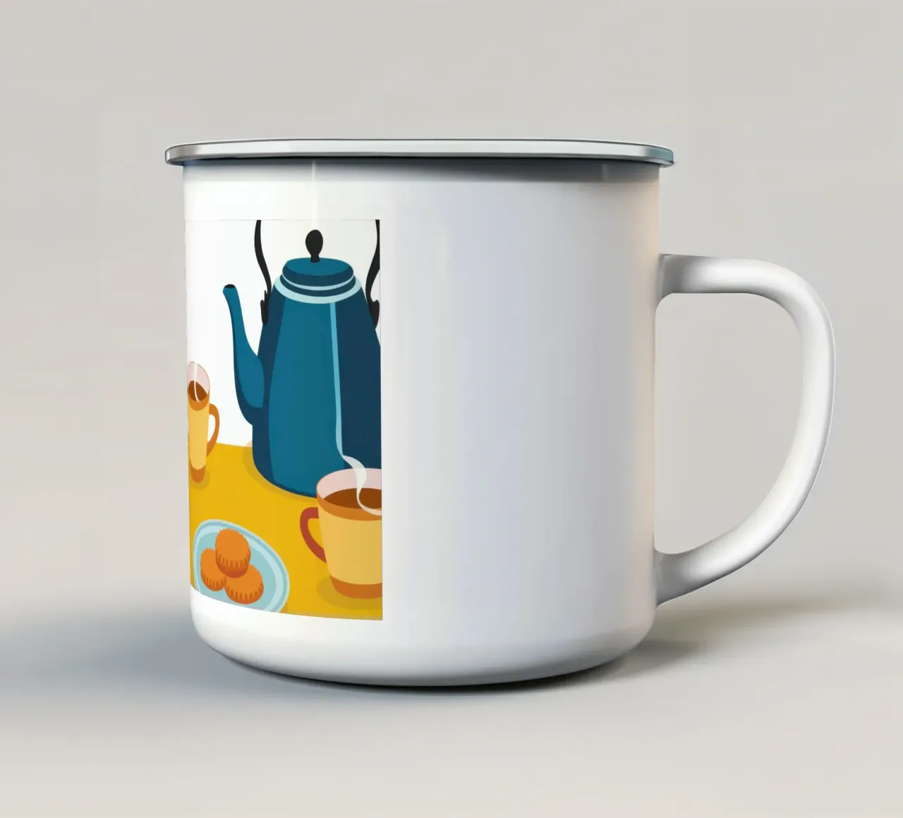 L'ora del tè minimalista tazza in smalto da Snow Mist