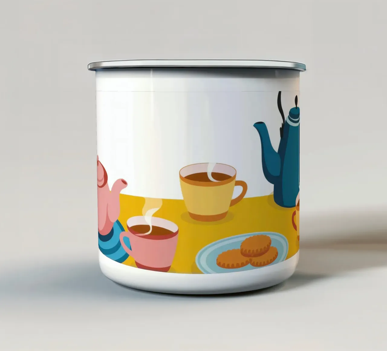 L'ora del tè minimalista tazza in smalto da Snow Mist