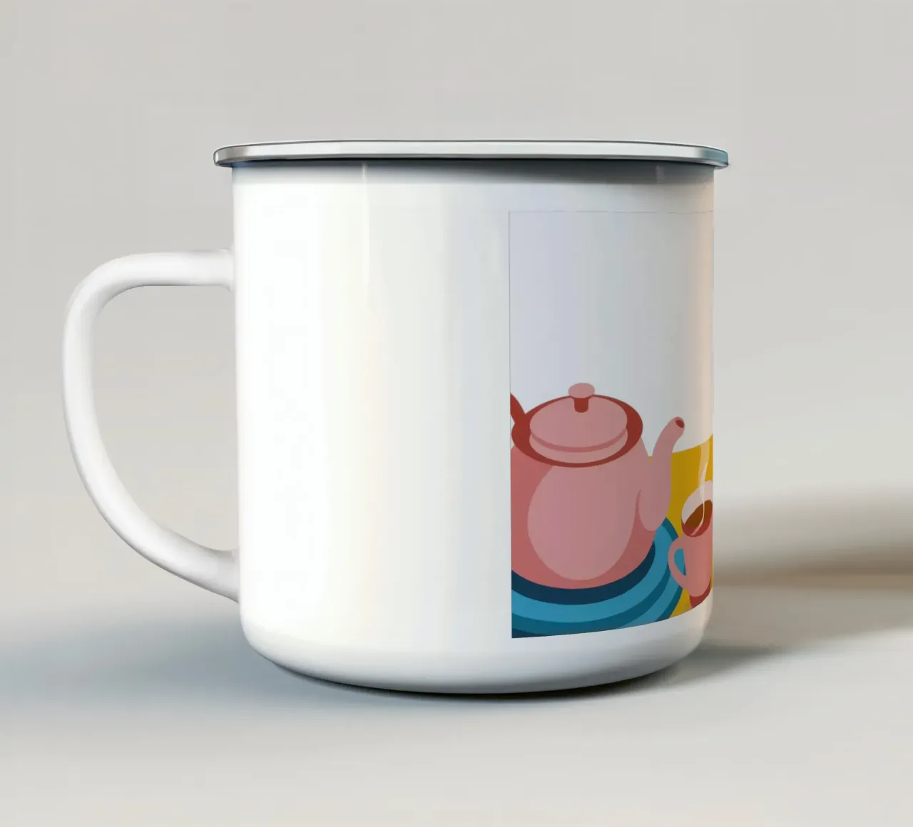 L'ora del tè minimalista tazza in smalto da Snow Mist