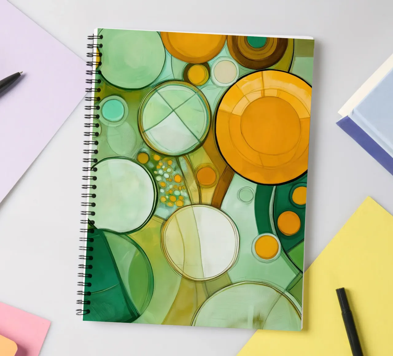 Abstract boho spiral notebook by Imagine