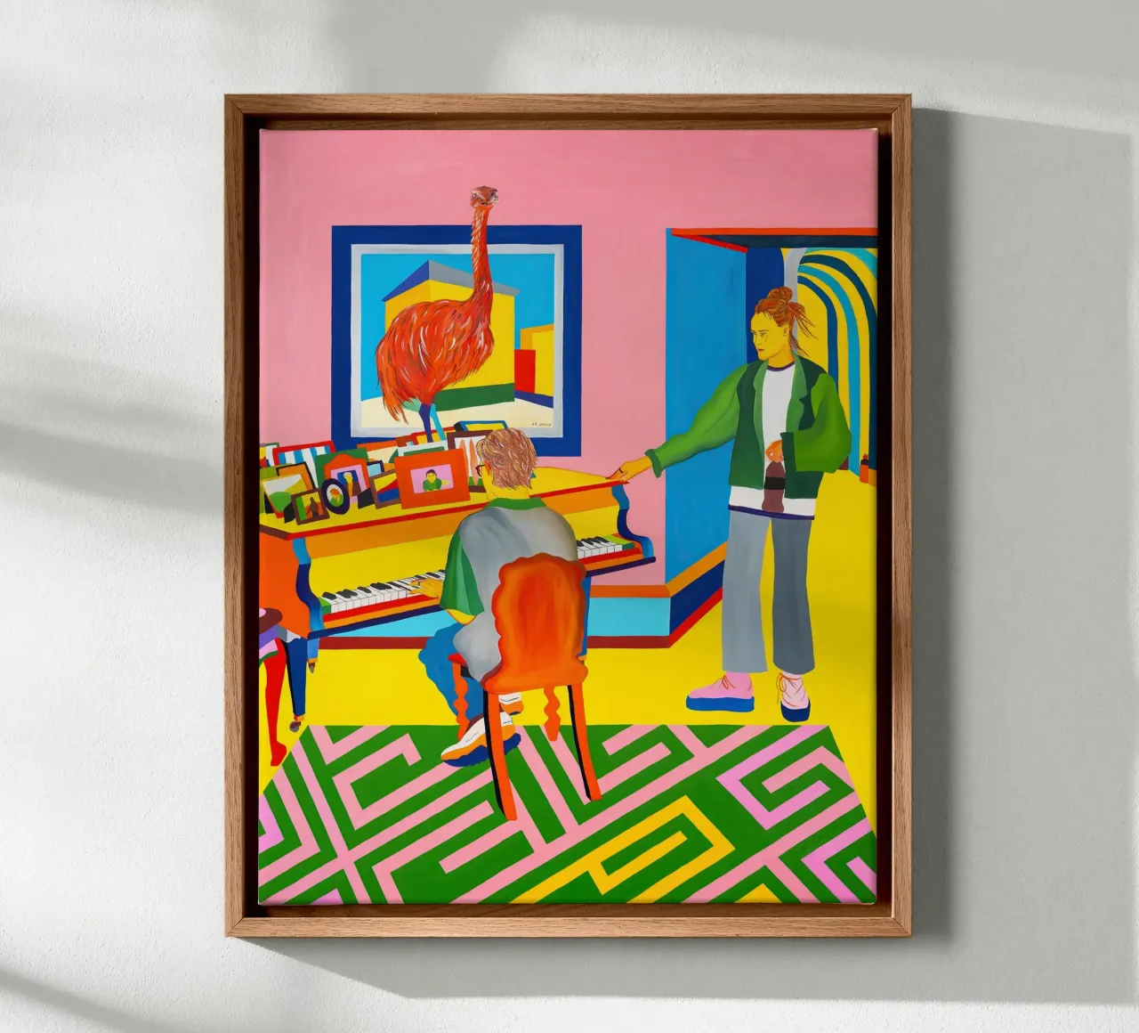 Sofia en Rudi in Bonnington House, 2023 canvas met Baklijst van mix mate