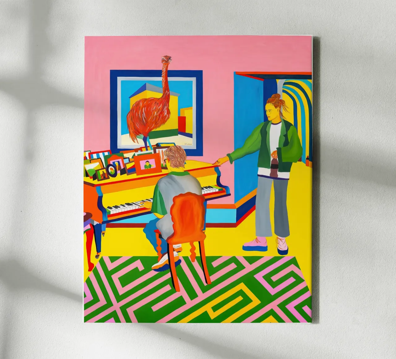 Sofia en Rudi in Bonnington House, 2023 canvas met Baklijst van mix mate