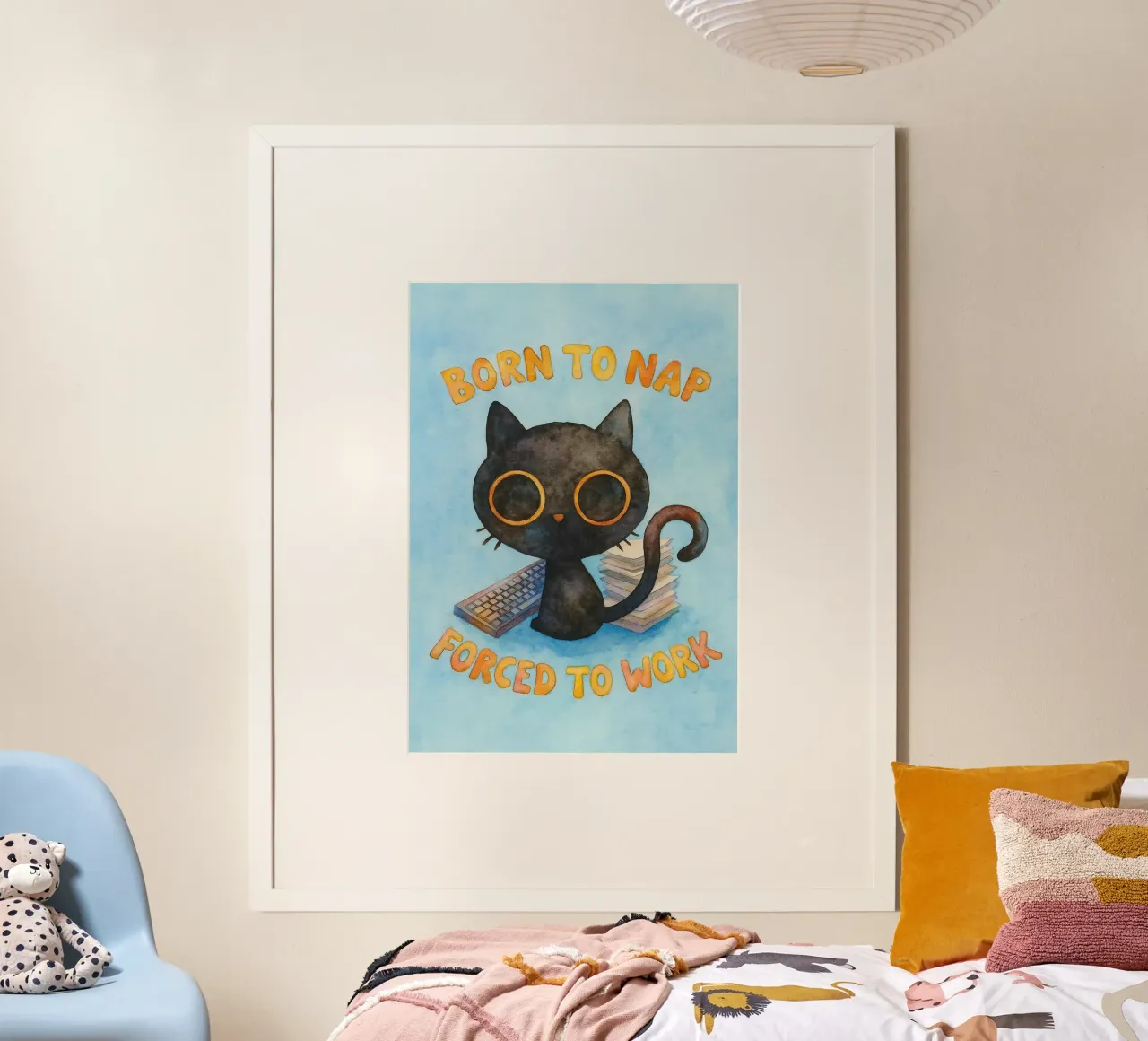 nato per sonnecchiare gatto divertente poster da limous