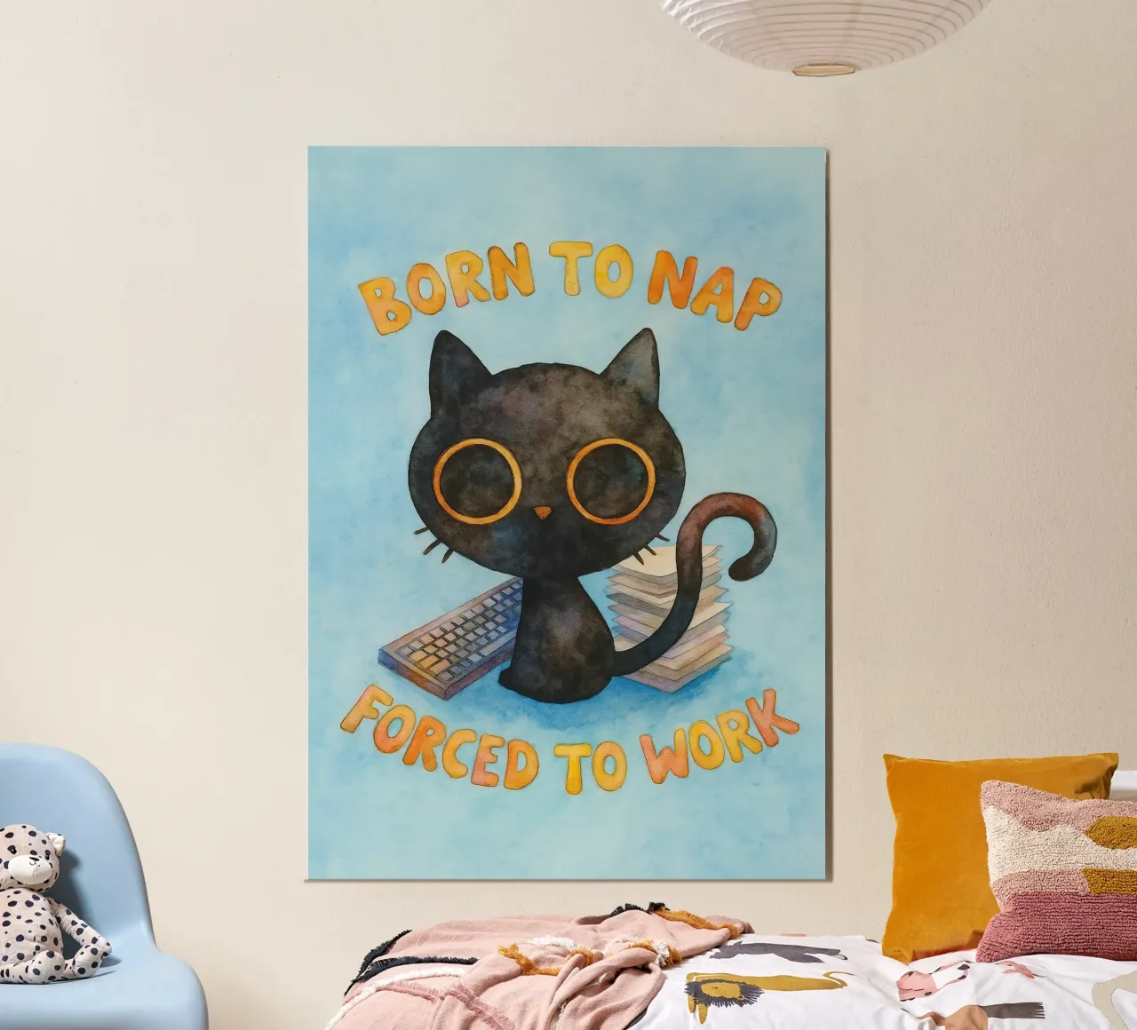 nato per sonnecchiare gatto divertente poster da limous