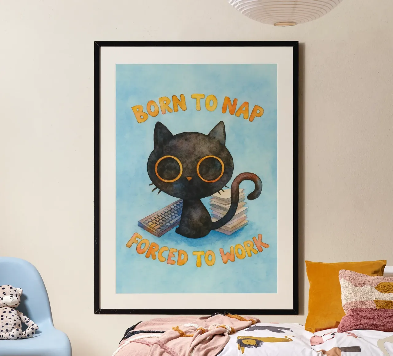 nato per sonnecchiare gatto divertente poster da limous