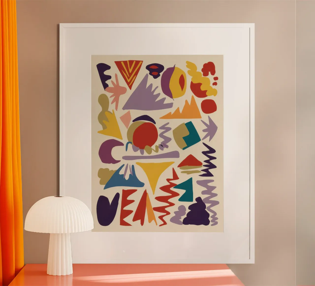 Fröhlicher geometrischer Karneval Poster mit Aluminium Rahmen von Astra Mist